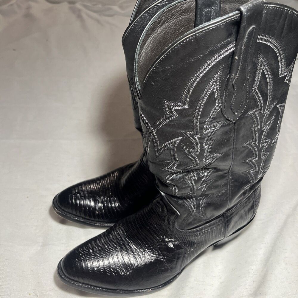 J.B. Dillon Lizard Leather Cowboy Boots JBR1006 EE - Mens Size 13EE